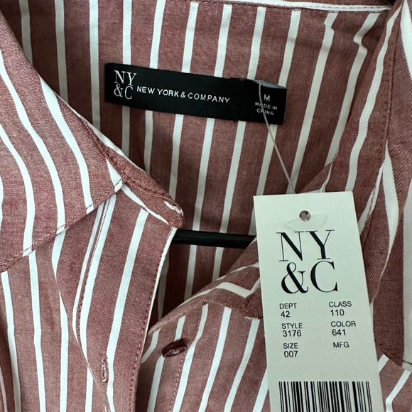 Striped Elastic Waist Shirt - Picture 6 of 9